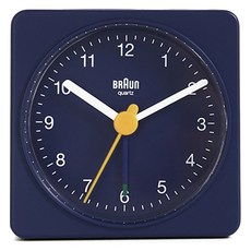 BRAUn 百靈 經典旅行Crescendo鬧鐘靜音方形桌上鐘, 海軍藍