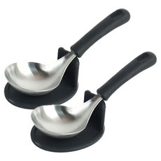 Masi Firenze 矽膠料理匙 + 支架組, 2套, 黑色