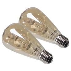 LISHIN Vitson 愛迪生雪花燈泡 ST64-G 1.8W, 2個, 黃光色