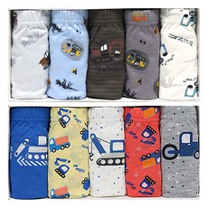 男童款 恐龍探索 + 綠色汽車 三角內褲10件組