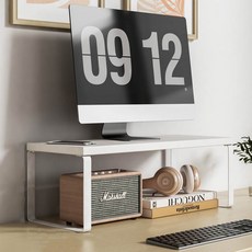 썸즈마인 모던 모니터 받침대 40 x 20 x 16.5 cm, 화이트 + 화이트다리