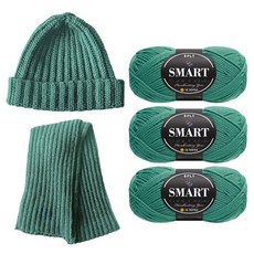 울클럽 초보자용 뜨개 DIY 패키지 뜨개실 3p +인쇄도안 세트, 830 정글그린, 1세트