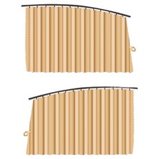 Ez2mk 夏日涼爽側邊軌道窗簾式後座遮陽簾 MS-940, 2個, 棕色