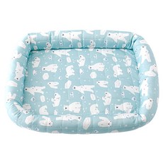 冰絲涼感寵物窩 方型, 綠白熊, 1個