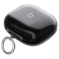 SPACE SHIELD Powerbeats Pro 2 相容 TPU 鎖扣 O-ring 鑰匙圈保護殼, 曜石黑, 1個