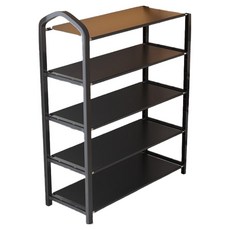 層架鞋櫃 63cm, 5層, 黑色