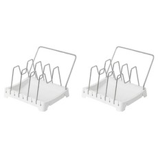 YoGoMoJi 簡約鍋具平底鍋收納架, 白色, 2個, 3層