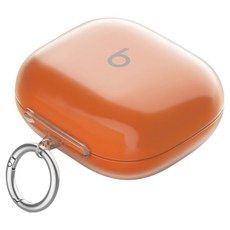 SPACE SHIELD 適用於 Powerbeats Pro 2 的 TPU 鎖扣 O 型環鑰匙圈保護殼, 電光橘, 1個