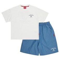 HARVARD KIDS 兒童基本款海軍風上衣 + 牛仔短裤套裝 HJCTSUE24191