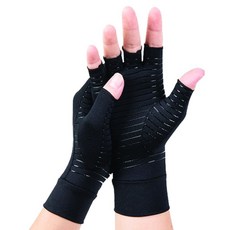 Ace Shop 露指銅質壓力手套 雙手組 黑色, 1套