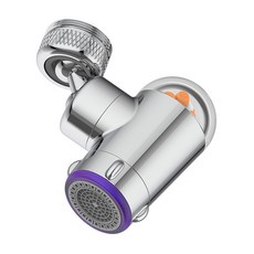 SUNORO 720°萬向旋轉水龍頭延伸器 銀色 兩種出水模式 過濾雜質 安裝簡便, 1個, 62 x 28mm