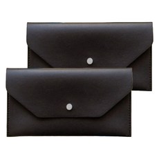 DAYRHYTHM 父母零用錢信封皮革錢包, 黑色, 2個