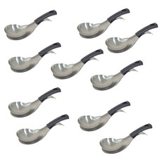 CoCoREX Honcook 系列 304 迷你湯勺 + 全不鏽鋼湯勺架組, 10套, 黑色