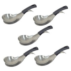 CoCoREX Honcook 系列 304 迷你湯勺 + 全不鏽鋼湯勺架組, 5套, 黑色