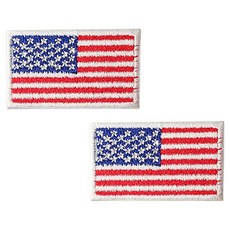 동대문단추왕 열접착식 국기 자수 패치 와펜, 미국 화이트테, 2개