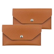 日常節奏父母零用錢信封皮革錢包, 棕色, 2個
