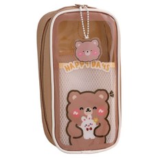 特別商店 直立式大容量可愛鉛筆盒, 駝色熊, 1個