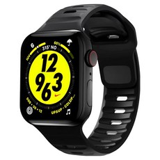 Biltin Apple Watch矽膠運動錶帶, Black, 1個