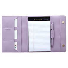 FunnYmade 辦公室皮革筆記本套 + A5內頁 + 筆組, 牛奶紫, 1套