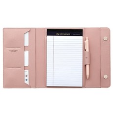 Funny Made辦公室皮革筆記本保護套+內頁 A5+筆組, 浪漫粉, 1套
