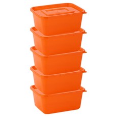 COOK&LOCK N系列長方形密封保鮮盒 N1500 橘色, 5個, 1500ml