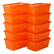 쿡앤락 N시리즈 사각밀폐용기 오렌지 N900, 10개, 900ml