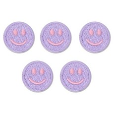 Button King 東大門鈕扣王 熱燙式迷你微笑布貼, 5個, 淺紫色
