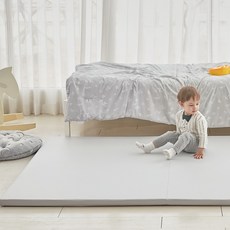 카라즈 유아용 항균 원플립 클린 폴더매트, 그레이