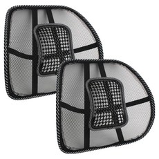 CARSSOK 車用網眼透氣腰靠墊 2入組, 1套, 黑色