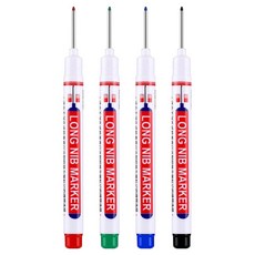 UNIVY 室內設計木工浴室作業用長筆尖多用途麥克筆 20mm 4件組, 1套, 4色