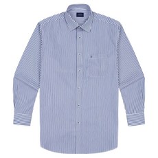 YEZAC 男士用棉混紡彈力條紋標準版型襯衫 YEESBR120