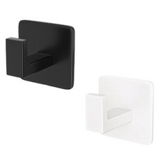 PEONIST 方形居家免打孔掛勾2件組, 黑色, 白色, 1套