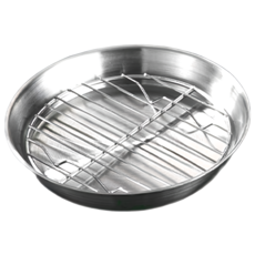 304不鏽鋼瀝油烤盤 + 烤架, 20cm, 1組