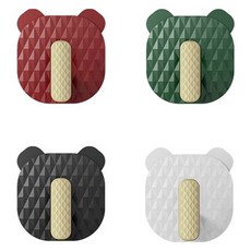 PEONIST 小熊無痕掛勾4入組, 白色, 綠色, 黑色, 紅色, 1套