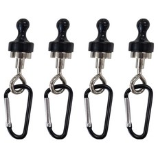 露營磁鐵掛鉤 4入, 黑色