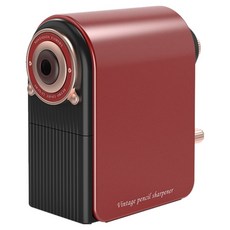 델리 7단 심조절 전문가용 빈티지 미술 연필깎이, 빈티지레드, 1개