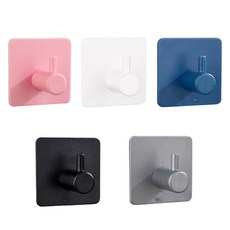 PEONIST 壁掛式掛鉤 免打孔掛鉤 5件組, 1套, 粉紅色, 白色, 黑色, 藍色, 灰色