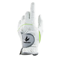 EAGLE GOLF 男士機能性魔鬼氈合成皮高爾夫手套 左手配戴, 白色, 1個