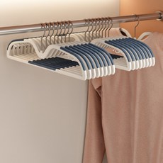 머니풀 미끄럼방지 공간 절약 짧은목 옷걸이, 그레이, 10개