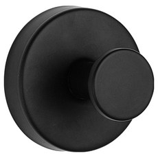 한봄누리 무타공 부착 흡착식 모던 무광 스텐 후크 걸이, 블랙, 1개