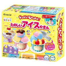 Kracie 葵緹亞 Tanoshii 冰淇淋店製作組 26g, 1套, 托盤 + 湯匙 + 杯子 + 粉末