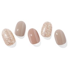 오호라 젤 스트립 네일, 1개, 베이지 브라운 골드 글리터