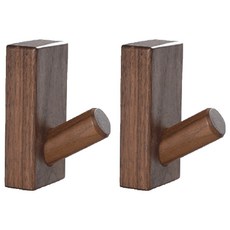 르벤라움 원목 우드후크 벽걸이 4 x 2 x 8 cm, 다크우드, 2개