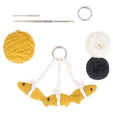 Mellowstory Stationery 黃花魚鑰匙圈針織編織套組, 1套, 混合色