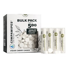 COMPAWIPES 壓縮式迷你紙巾 1層 方便攜帶 柔軟親膚 獨立包裝, 500顆, 1盒