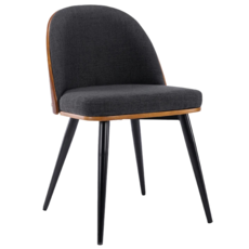 E-home Gail蓋爾布面雅緻曲木休閒餐椅 TFC140B-dgry, 1個, 深灰色