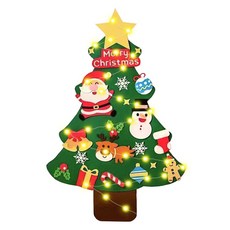 WIDE VIEW DIY毛氈聖誕樹背景掛飾21件組 重複黏貼 S001, 1組, 童趣聖誕樹