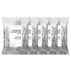 MEE NE 體香涼感濕巾 迷人藍薄荷香 15入, 81g, 5個