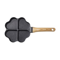 SUNORO 麥飯石愛心早餐鍋/4合1多功能不粘鍋 黑色, 18.5cm, 1個