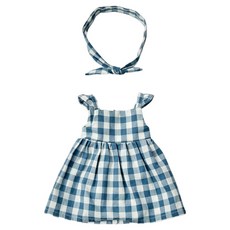 Modern House 娃娃遊戲 柔軟穿搭 格紋無袖連身裙 10 x 20 cm, 1個, 混合色